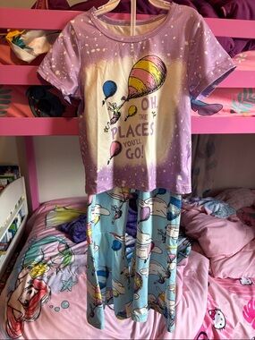 Dr. Seuss Kids' Purple and Light Blue 'Oh, The Places You'll Go!' Matching Set